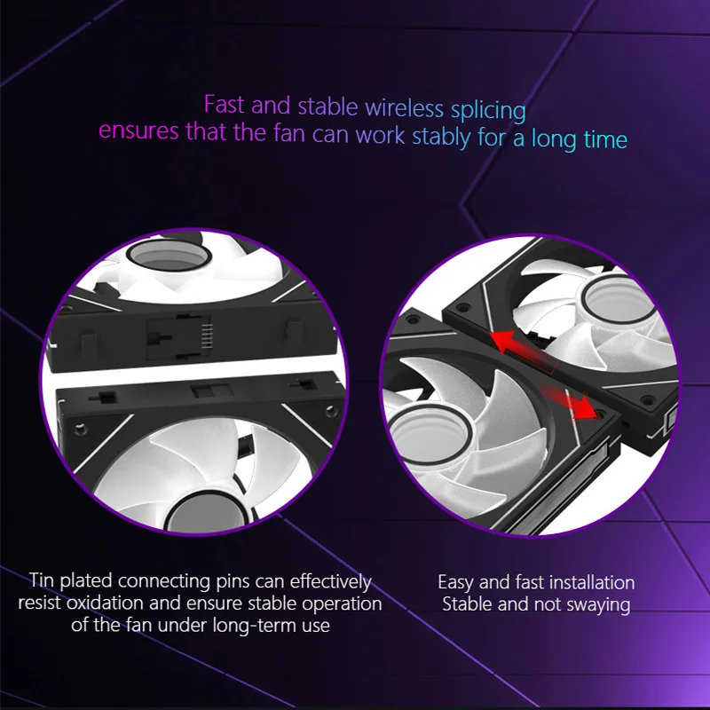 JUMPEAK MX120 240 mm Empalme Inalámbrico Modular PC Ventilador de Refrigeración de Caja de 120 mm ARGB Efecto Espejo Infinito Para Enfriador de Agua de Computadora - imagen 5