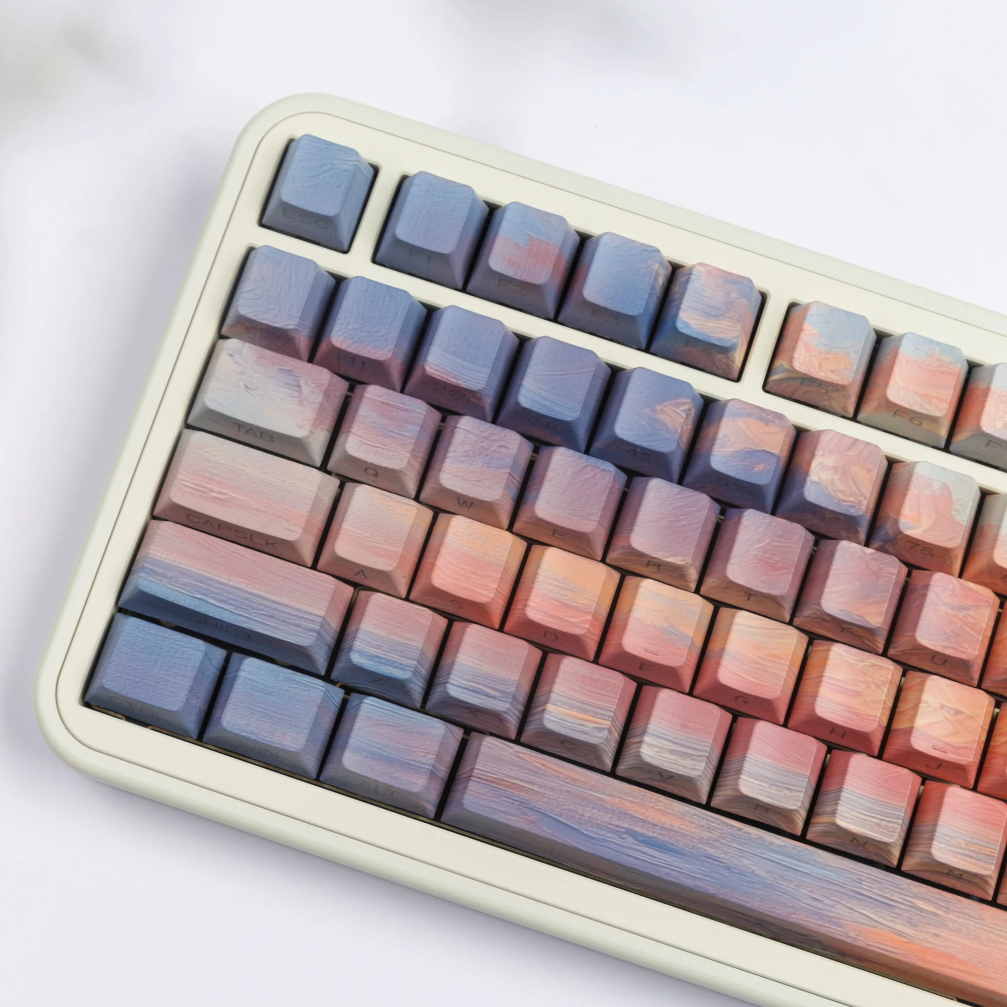 Teclas impresas laterales degradadas, teclas con perfil de cereza, Sub PBT, retroiluminadas para interruptores ISO MX, teclado de jugador, Epomaker Rainy 75 - imagen 2