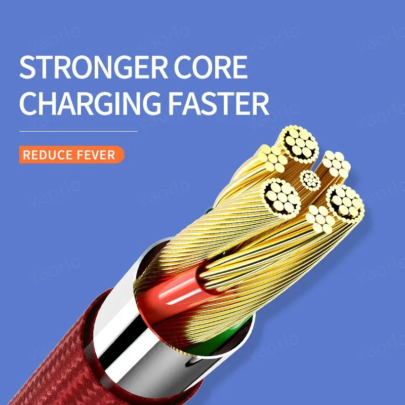 VAORLO Original QC3.0 27W Cable de carga rápida USB a tipo C/MicroUSB 1M 2M 3M Línea de datos del cargador 100% compatible con Samsung iPhone 15series Android - imagen 4