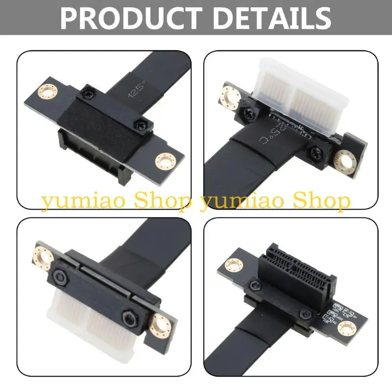 587b PCI-E 1x a 1x cable extensión 90 grados para tarjeta gráfica Tarjeta sonido Inalámbrica Array tarjeta - imagen 2