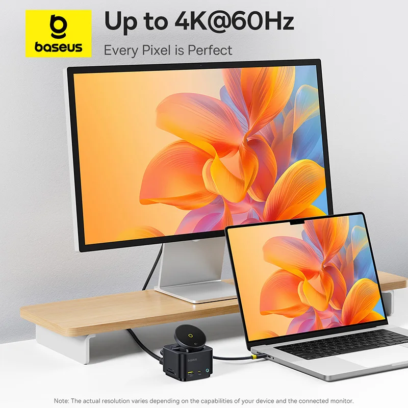 Baseus cargador inalámbrico magnético Qi2 15W para iPhone 17 Air 16 Pro Max MagSafe rápido PD HUB HDMI 4K60Hz USB3.2 SD TF cargador de teléfono - imagen 5