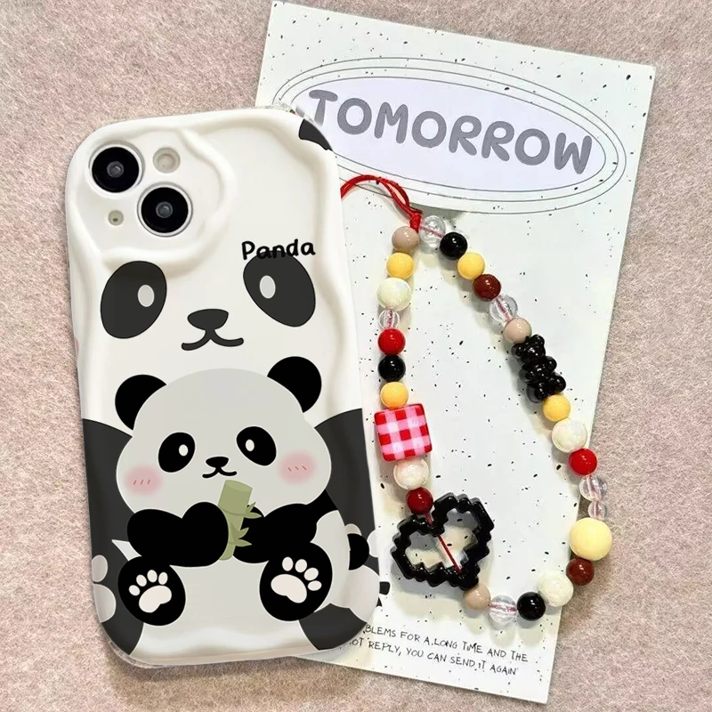 Funda bonita de animales Panda para Samsung Galaxy S26 Ultra S25 FE 5G S24 S22 S23 S21 S20 Plus Ultra FE con cordón para correa para la muñeca - imagen 4