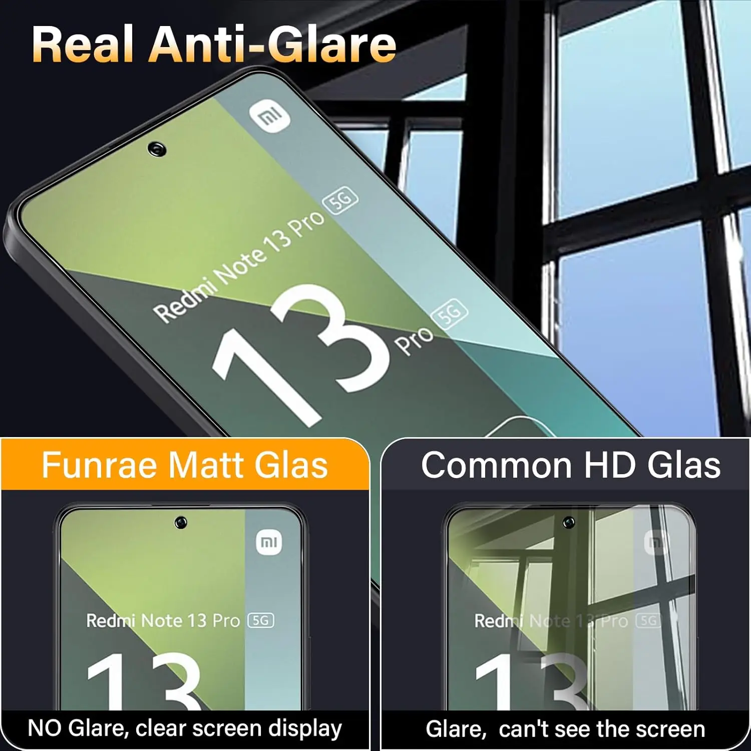 2/4 Uds vidrio templado mate para Xiaomi Redmi Note 13/13 Pro 4G/5G HD Protector de pantalla - imagen 3