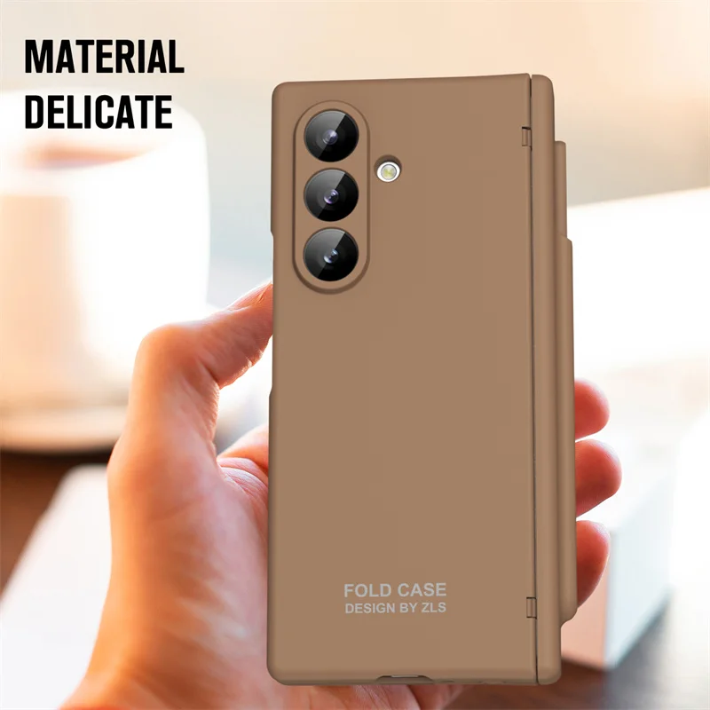 Funda de teléfono de PC dura esmerilada para Samsung Galaxy Z Fold 7 6 5 4 3 2 5G con bisagra Protector de pantalla de vidrio lápiz táctil cubierta a prueba de golpes - imagen 3