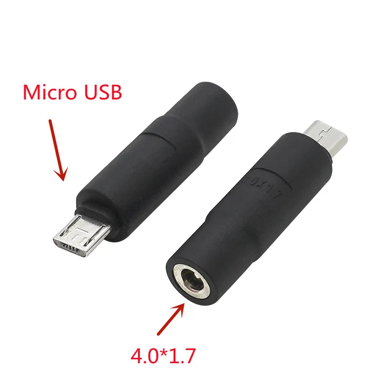 Un tapón micro USB negro con un 4