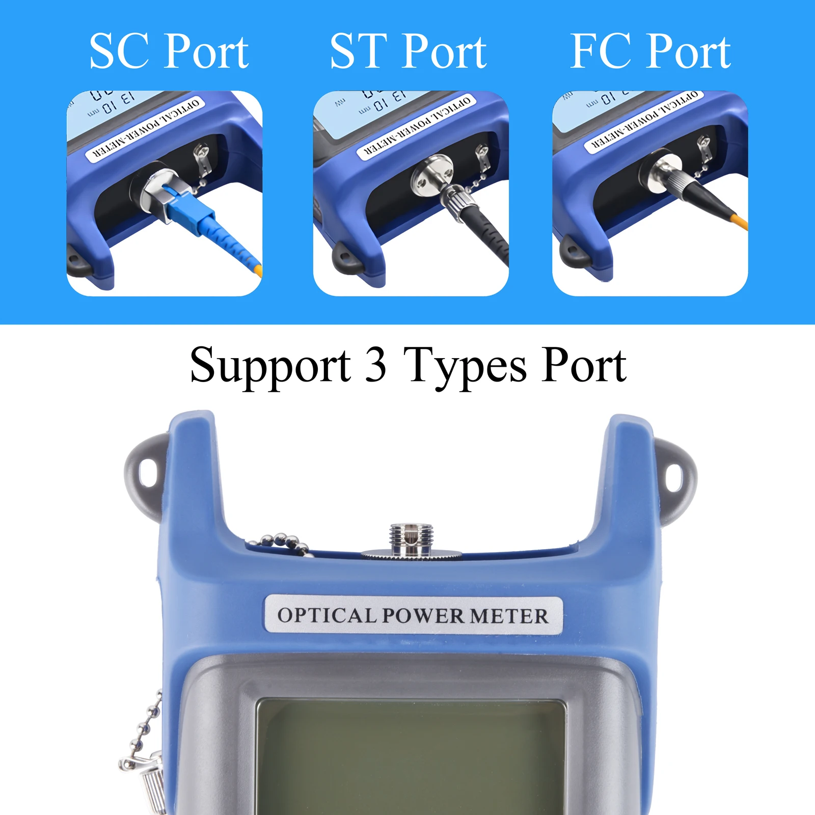 Medidor de potencia óptica-70dBm ~ + 3dBm FTTH Kit de herramientas de prueba de fibra óptica SC/FC/ST bolígrafo probador de Cable óptico combinación de luz roja - imagen 3