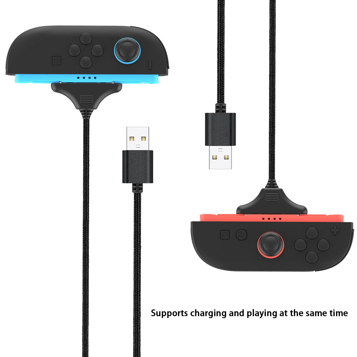 Paquete de 2 cables de carga magnéticos de 3 metros compatibles con Switch 2, cargador Joypad Dual para Cables de carga de agarre izquierdo y derecho de N-S 2 - imagen 5
