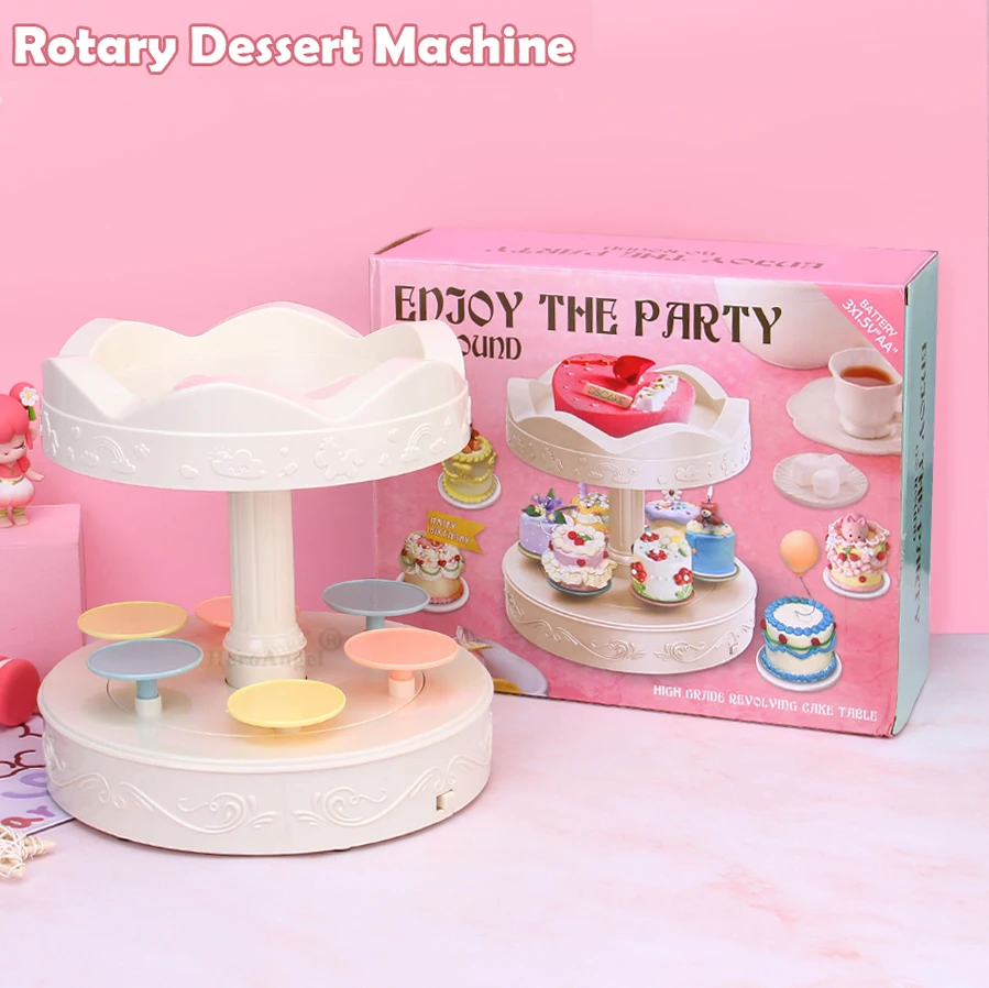 Máquina de postre rotativa, 3 modelos, giratoria automática, soporte de exhibición para postres y pasteles de Sushi, estante para platos, regalos de decoración de cumpleaños - imagen 2
