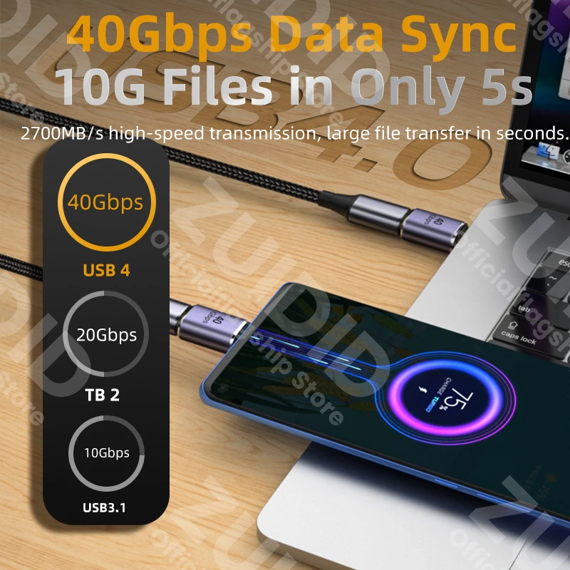 Adaptador USB-C 40Gbps USB4.0 OTG para Steam Deck y MacBook 100W