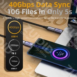 Adaptador USB-C 40Gbps USB4.0 OTG para Steam Deck y MacBook 100W