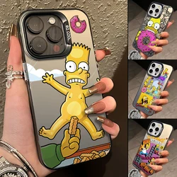 Funda de teléfono con dibujos divertidos de Simpsons para Xiaomi Mi 14 13 12 T 11 Lite Poco X6 X5 NFC F6 F5 F4 M3 Pro 4G 5G, funda dura plateada mate