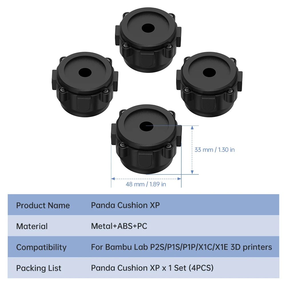 BlQU Panda Cushion XP almohadilla de silicona accesorios para impresoras 3D Bambu Lab P2S/P1P/P1S/X1C/X1E - imagen 3