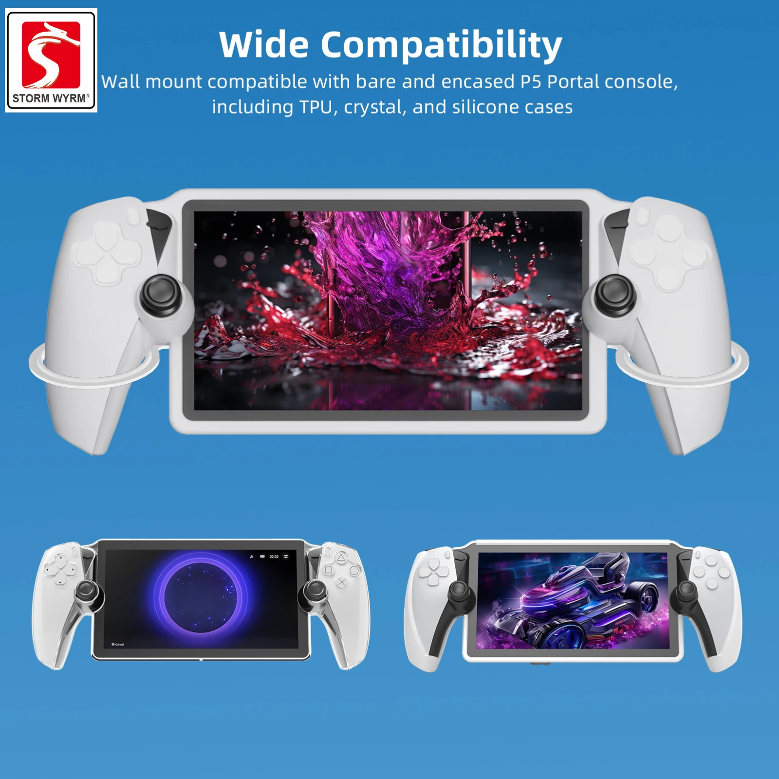 STORM WYRM-soporte de Gamepad de montaje en pared de Metal para PS5 PlayStation Portal, ahorro de espacio y organización de Gamepad PS5215 - imagen 2