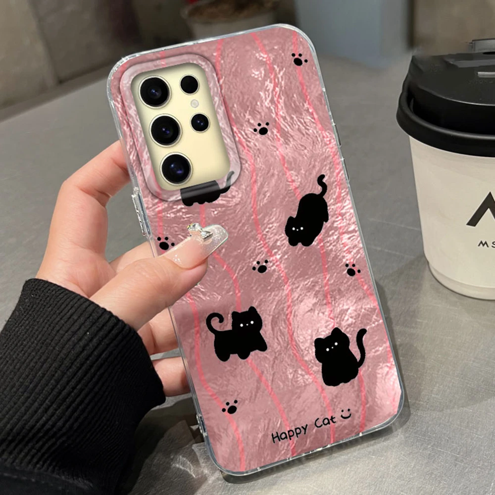 Para Samsung Galaxy S25 Edge S24 S23 S22 S21 S20 FE Plus Ultra 5G lujo gato dibujos animados parachoques trasero protección a prueba de golpes funda de teléfono - imagen 5
