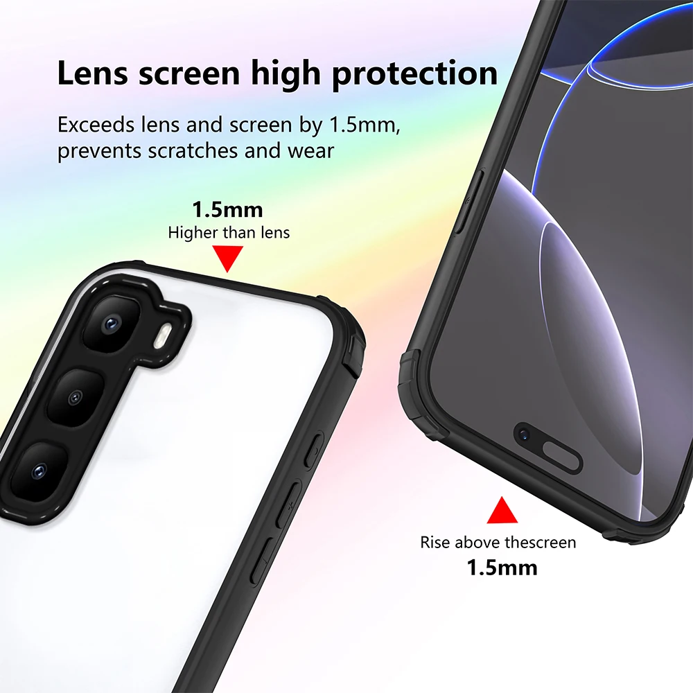 Para Infinix Hot 60 Pro Plus funda transparente a prueba de golpes de cuatro esquinas para Infinix Hot60 Pro 60i 50 4G cubierta trasera mate anticaída - imagen 4