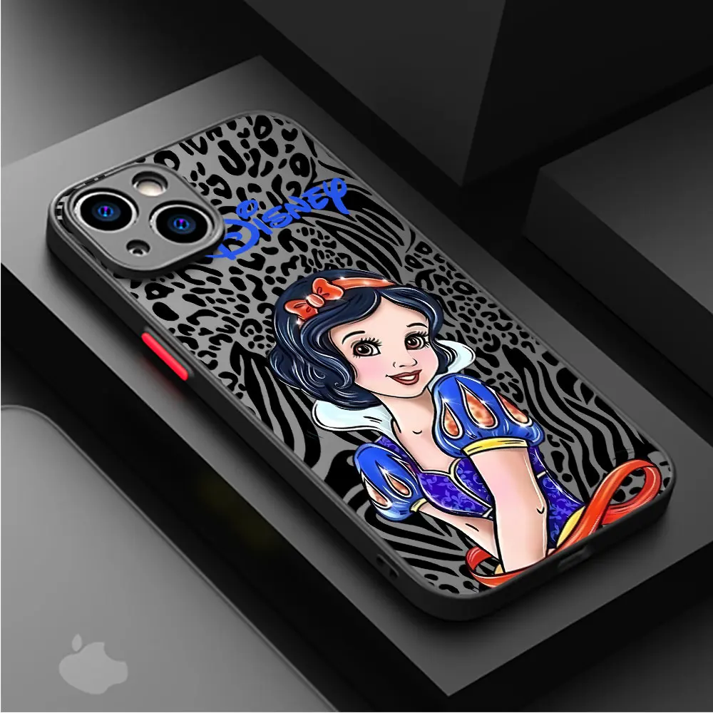 Disney Princess Art funda de teléfono para Apple iPhone 15 16 Pro XS Max 13 14 Plus XR SE 7 8 12 11 Pro plus mate - imagen 2