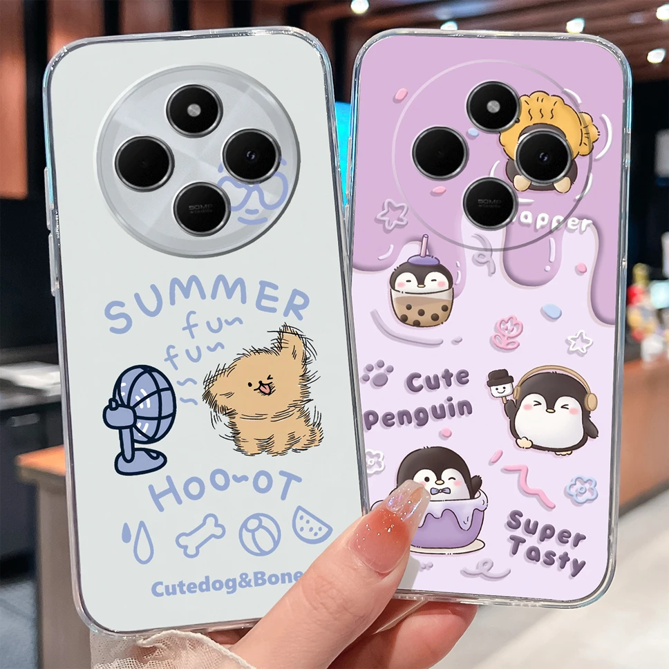 Para Redmi 14C 14R / Xiaomi Poco C75 4G 5G funda de teléfono Linda funda ligera de silicona transparente de TPU suave de dibujos animados para Poco C 75 parachoques - imagen 2