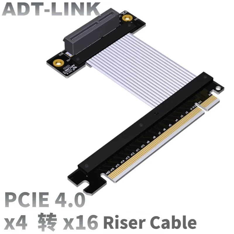 Adt-link-adaptador extensor PCIe Riser 4,0, tarjeta PCI Express X4 a ranura X16, PCI-E 4x hembra a 16x macho para GPU SSD Gen 4 - imagen 2