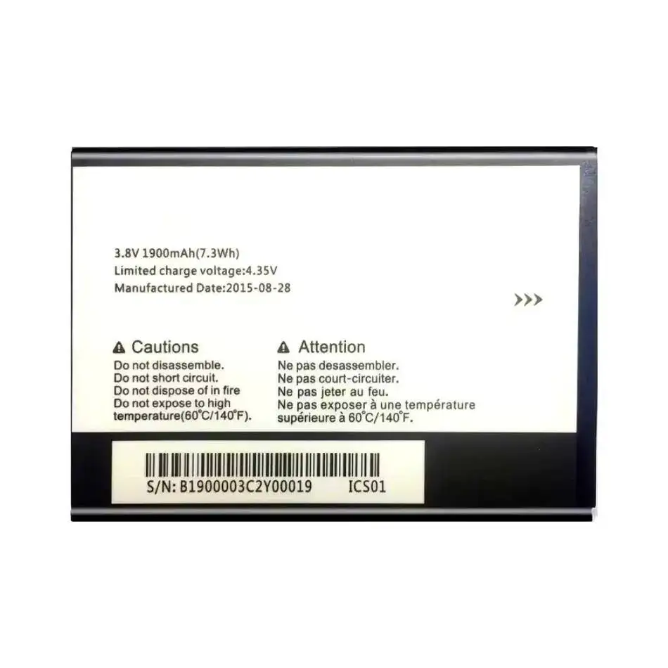 Batería de repuesto Premium Tli019b2 de 1900Mah para Alcatel One Touch Pop C7 OT-7041 7041D Dual CAB1900003C2 duradera para teléfono móvil - imagen 2