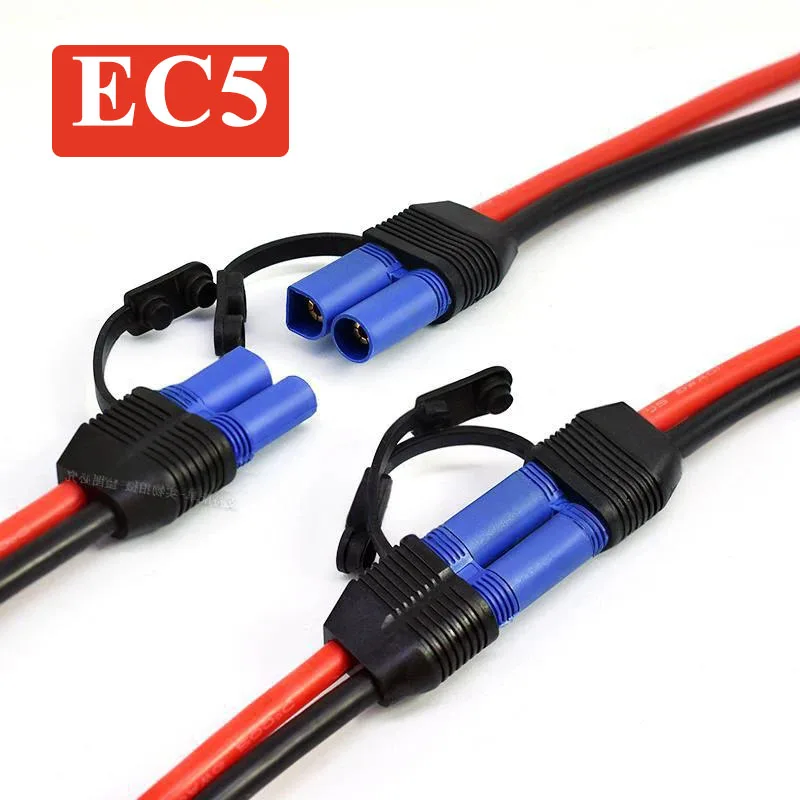 Cable de conexión moldeado por inyección EC5 con cubierta, modelo de avión 10AWG, Cable de enchufe macho hembra, Cable de alimentación de alta corriente 100A
