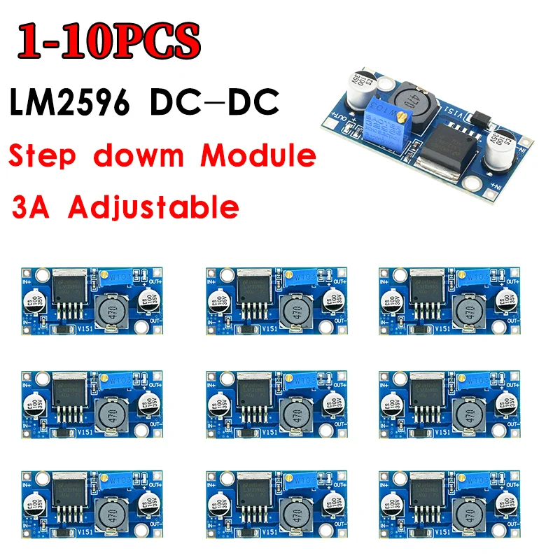 Módulo de fuente de alimentación DC-DC LM2596s, reductor ajustable 3A, regulador de voltaje LM2596, 24V, 12V, 5V, 3V