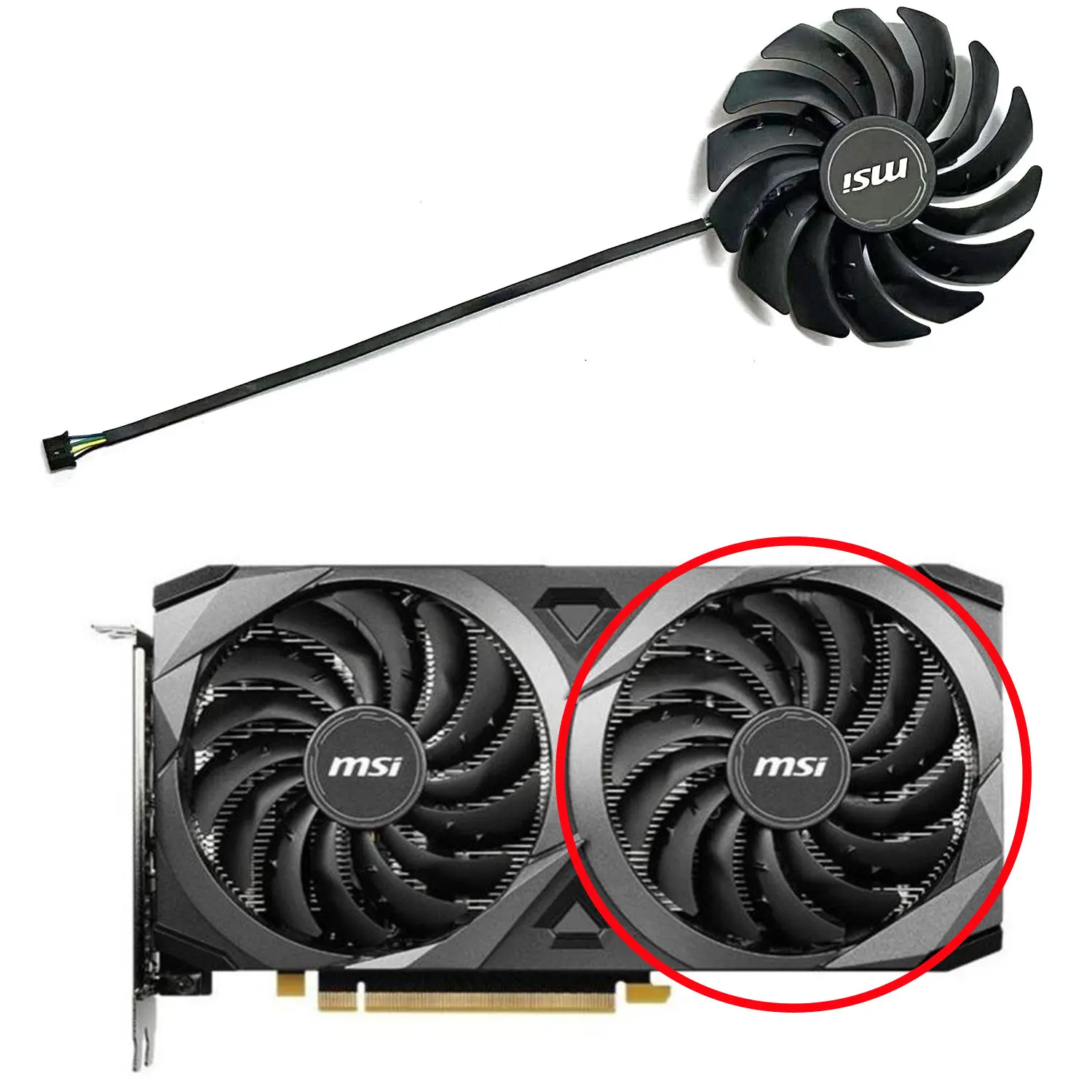 Kankeirr 95mm PLD10010S12HH RTX3060 RX6600 6700 XT ventilador de refrigeración gpu para MSI RTX3070 3060 3060Ti Ventus 2X OC enfriador de tarjeta gráfica - imagen 5