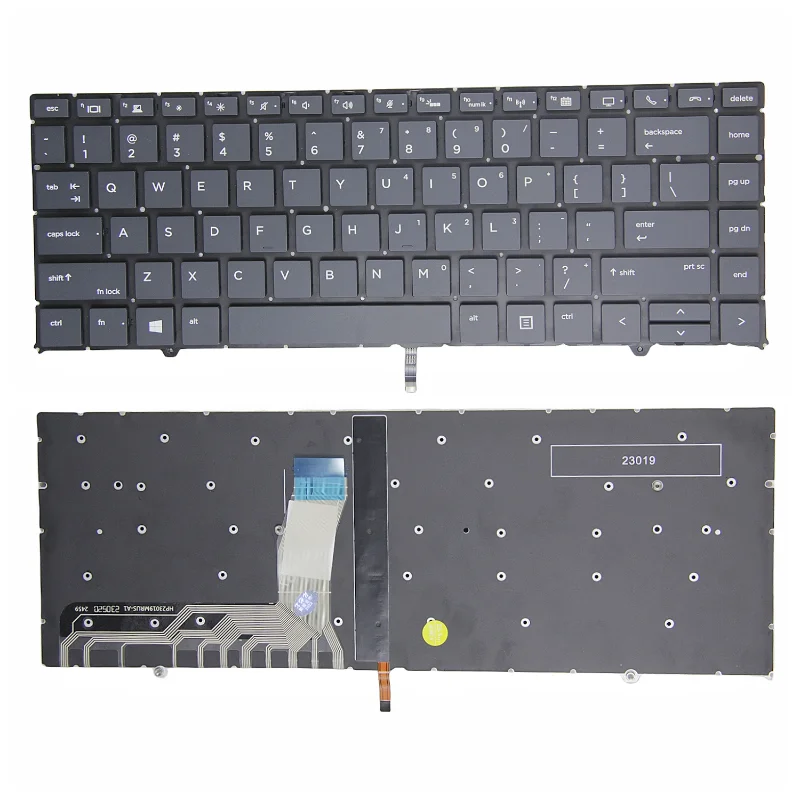 Teclado para portátil estadounidense con retroiluminación para HP EliteBook 1050 G1 ZBook Studio G5 sin marco
