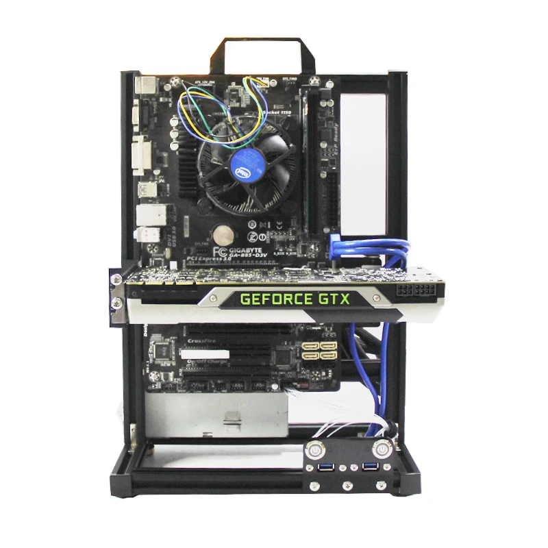 ATX/ITX / MATX EATX MOD marco caja de computadora abierta estante de chasis Vertical DIY gabinete de juegos de escritorio gabinete de PC estante abierto - imagen 2