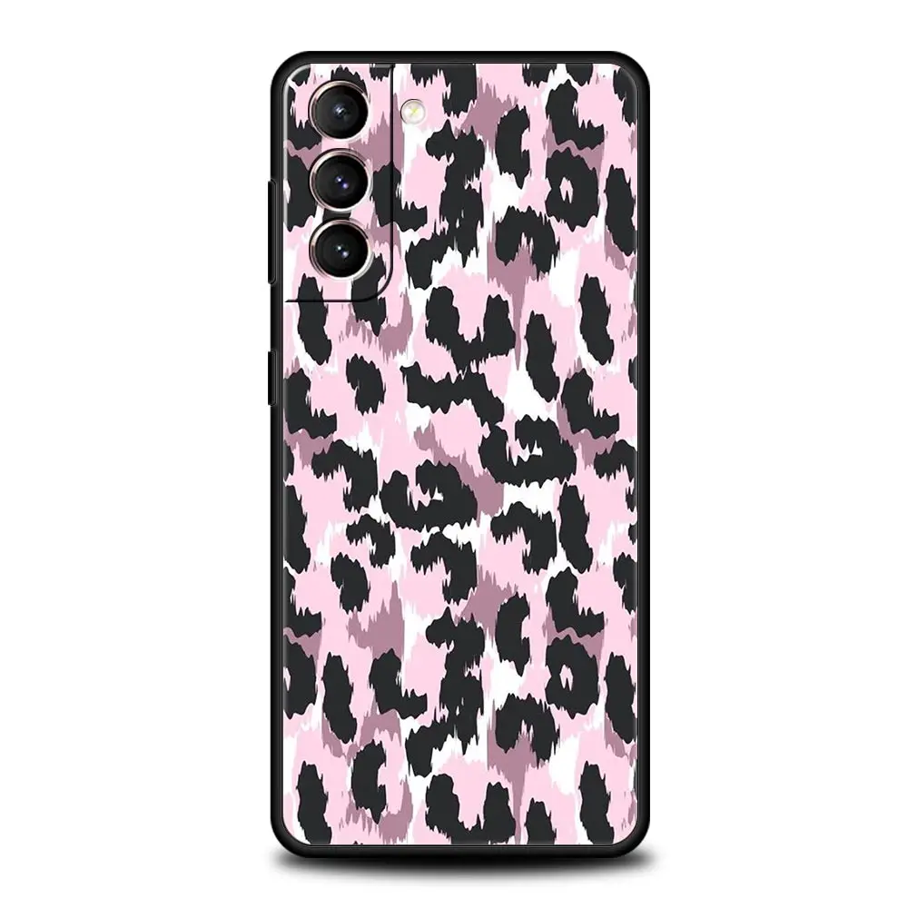 Funda de teléfono con ojos de leopardo florales para Samsung Galaxy S25 Edge S24 S23 S22 S20 Ultra S21 FE 5G S10 Plus, funda suave de TPU - imagen 4