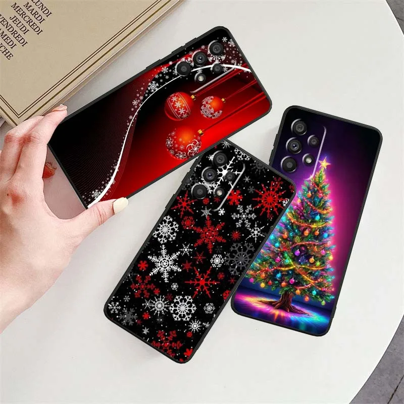 Ciervo luminoso regalo de Navidad para Samsung A73 A72 A71 A55 A54 A53 A52 A51 A13 A22 A16 A15 A05s A14 A05 A06 5G funda de teléfono negra - imagen 3