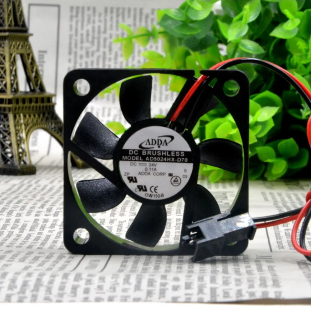 Ventilador de 50 mm para ventilador de refrigeración ADDA AD5024HX-D70 24 V 0.11 A, 5000 RPM, 11.2 CFM, 26 dBA para aplicaciones de telecomunicaciones inversores de servidor convertidor - imagen 3