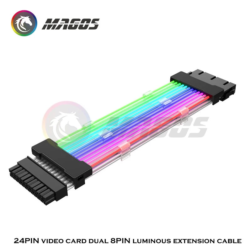 Cable de extensión de alimentación PSU, placa base de 24 Pines, 5V, ARGB, Cable de alimentación para funda de PC, compatible con ASUS Aura Sync, tira de luz Flexible - imagen 4