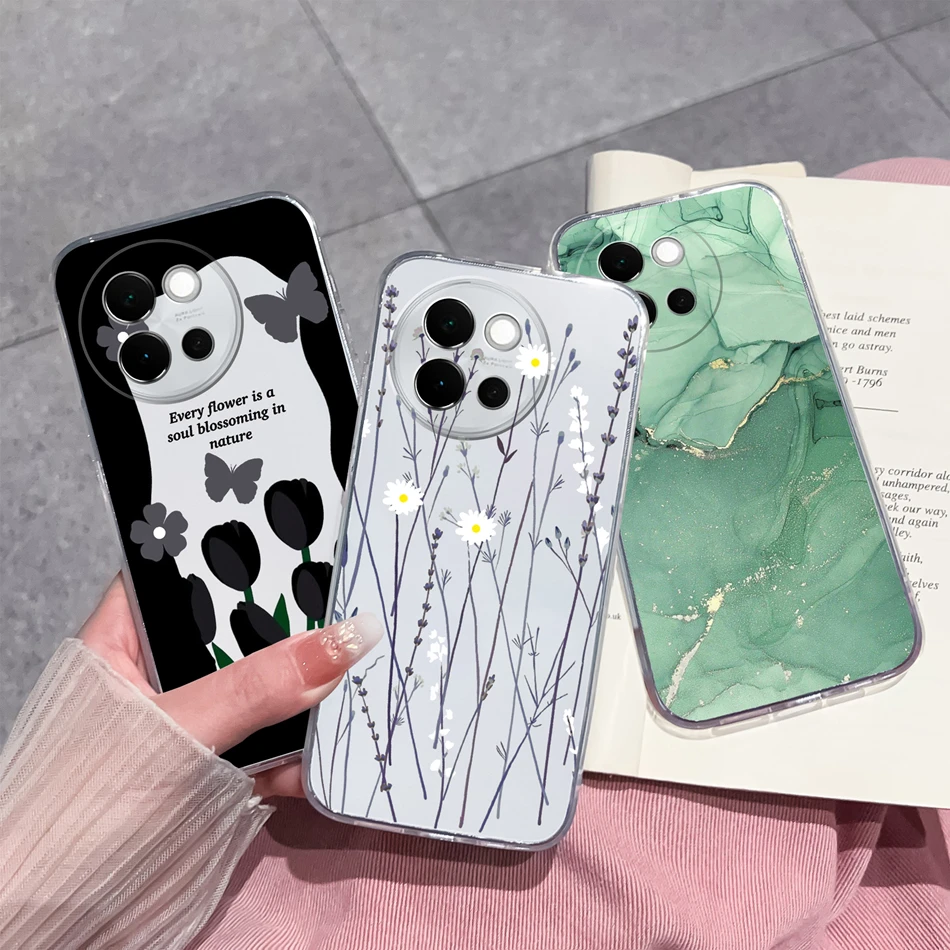 For Vivo V40 Lite 5G Global Phone Case Leisure Butterfly Soft Clear Slim Silicone Anti Drop Back Cover For Vivo V40Lite Bumper - imagen 2
