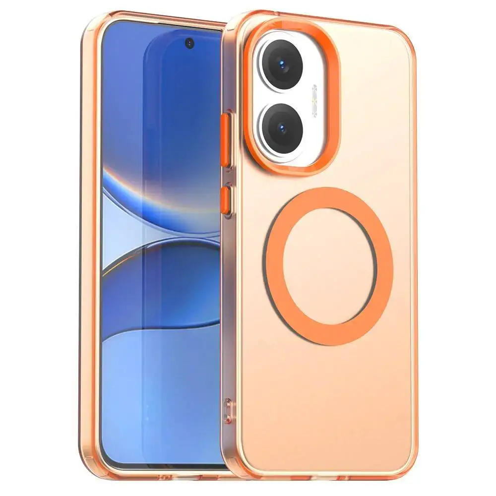Funda de carga inalámbrica magnética para Xiaomi 15T Poco F7 5G ultra x7 pro, funda de colores caramelo, carcasa trasera dura transparente para pc