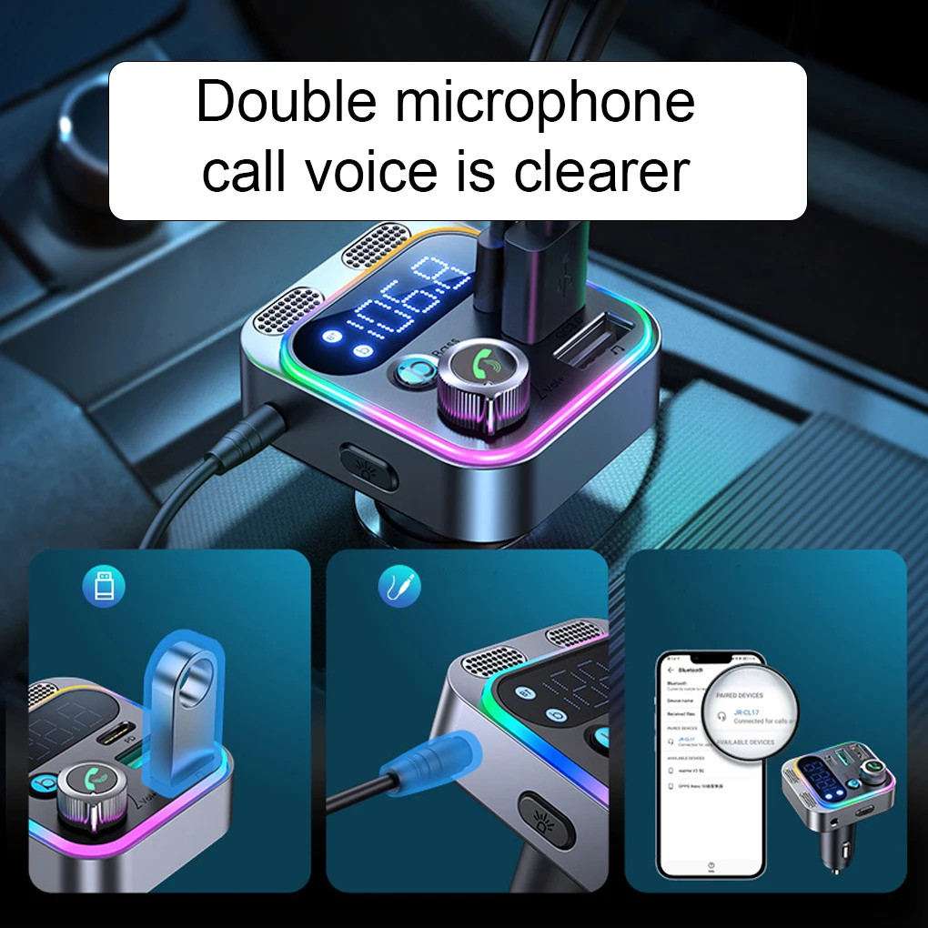 Transmisor de repuesto compatible con Bluetooth para coche, receptor multipuerto