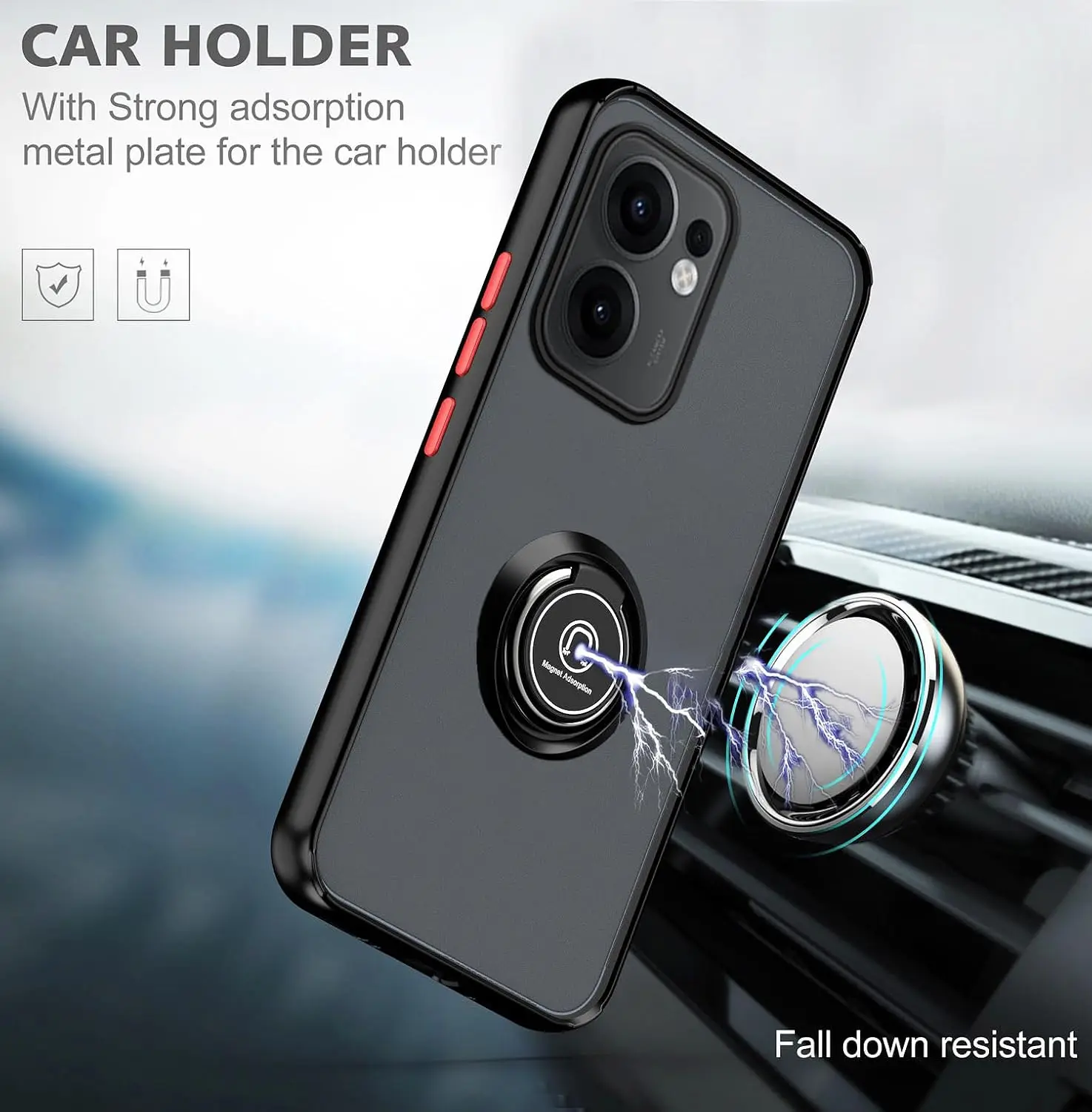 Funda mate armadura para OPPO Reno 13F 13FS 5G Reno13 F FS Reno 13 Pro cubierta anillo soporte magnético a prueba de golpes Coque Fundas - imagen 4