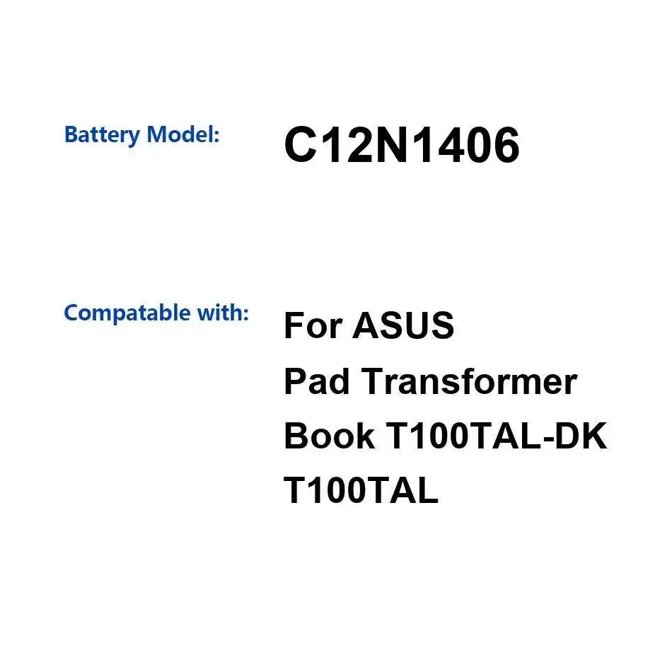 Batería de tableta 7820Mah para Asus Transformer Book T100TAL-DK T100TAL rendimiento duradero C12N1406 - imagen 3