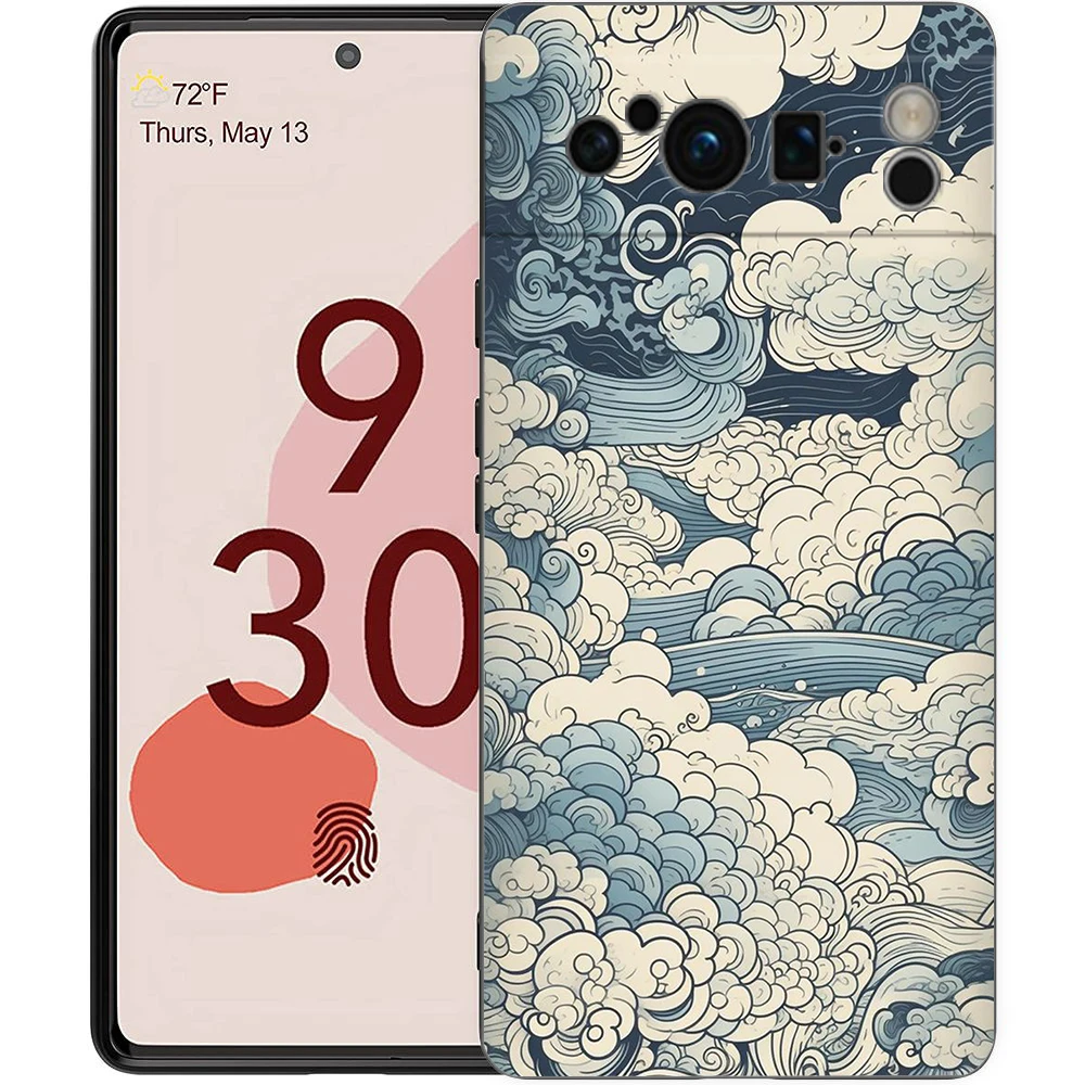 Funda de teléfono con paisaje japonés para Google Pixel 8, 7, 6 Pro, 8A, 6A, 7A, 5G, silicona suave a prueba de golpes, TPU, negra - imagen 5