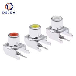 Lotus Seat-enchufe AV de 4 pines RCA, conector hembra de Audio y vídeo para soldadura PCB de un solo orificio, niquelado