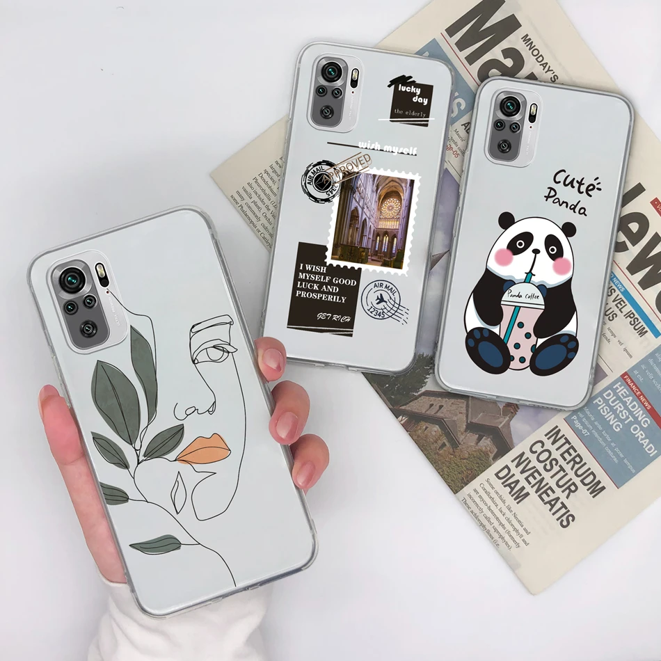 Funda de teléfono para Xiaomi Redmi Note 10 10 S 10T, carcasa trasera transparente anticaída de silicona TPU creativa para Redmi Note 10 4G 5G 10 S T - imagen 2