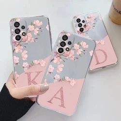 Samsung Galaxy A53 5G Funda Suave Delgada Lujo Letras A-Z Transparente