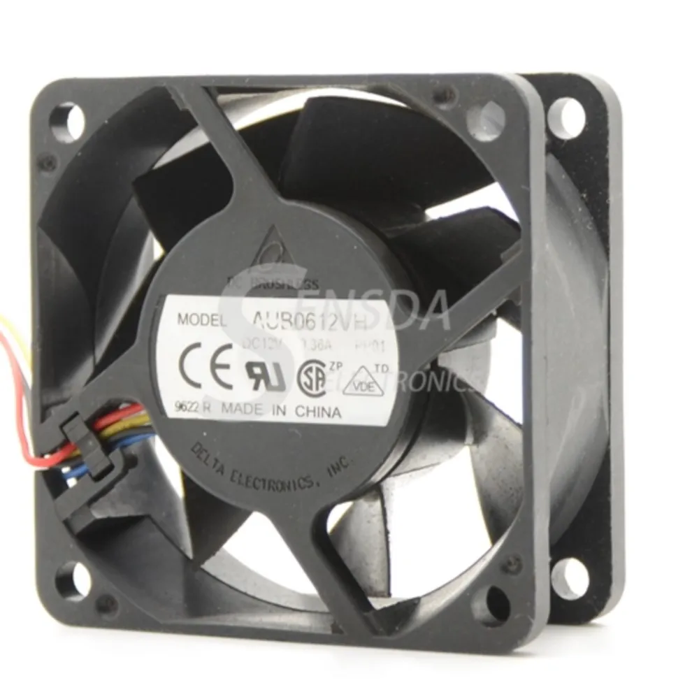 Ventilador de 60 mm para Delta AUB0612VH 60 mm 12 V 0.36A PWM Ventilador de enfriamiento de 4 cables con doble rodamiento de bolas de precisión, función de termostato - imagen 4