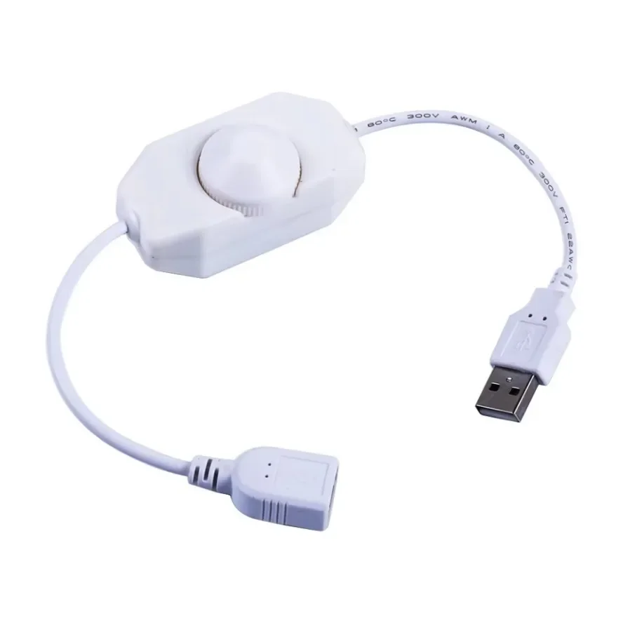 6 tipos de interruptor de atenuación de perilla LED DC 5V, cable de extensión USB hembra a macho con controlador giratorio de encendido y apagado, tiras de luces blancas y negras - imagen 2