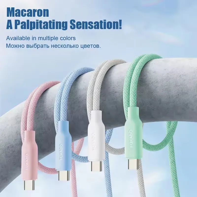 Cable USB tipo C PD 60W, Cables trenzados de carga rápida para iPhone 15 16 Pro Max Plus para Xiaomi Redmi, Cable accesorio de carga de teléfono - imagen 4