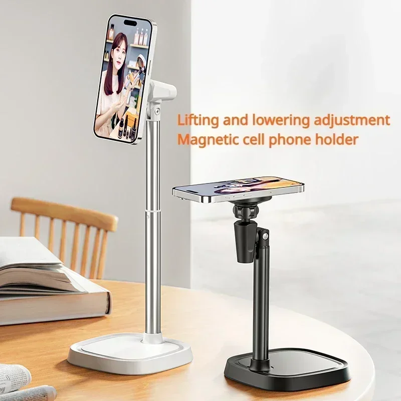 Soporte magnético para teléfono de aleación de aluminio, soporte de escritorio para teléfono móvil, soporte ajustable para iPhone 17, accesorios Huawei - imagen 2