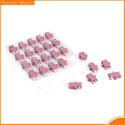 50 Uds nuevo adaptador de fibra óptica conector acoplador LC UPC OM4 conector de brida dúplex precio bajo al por mayor