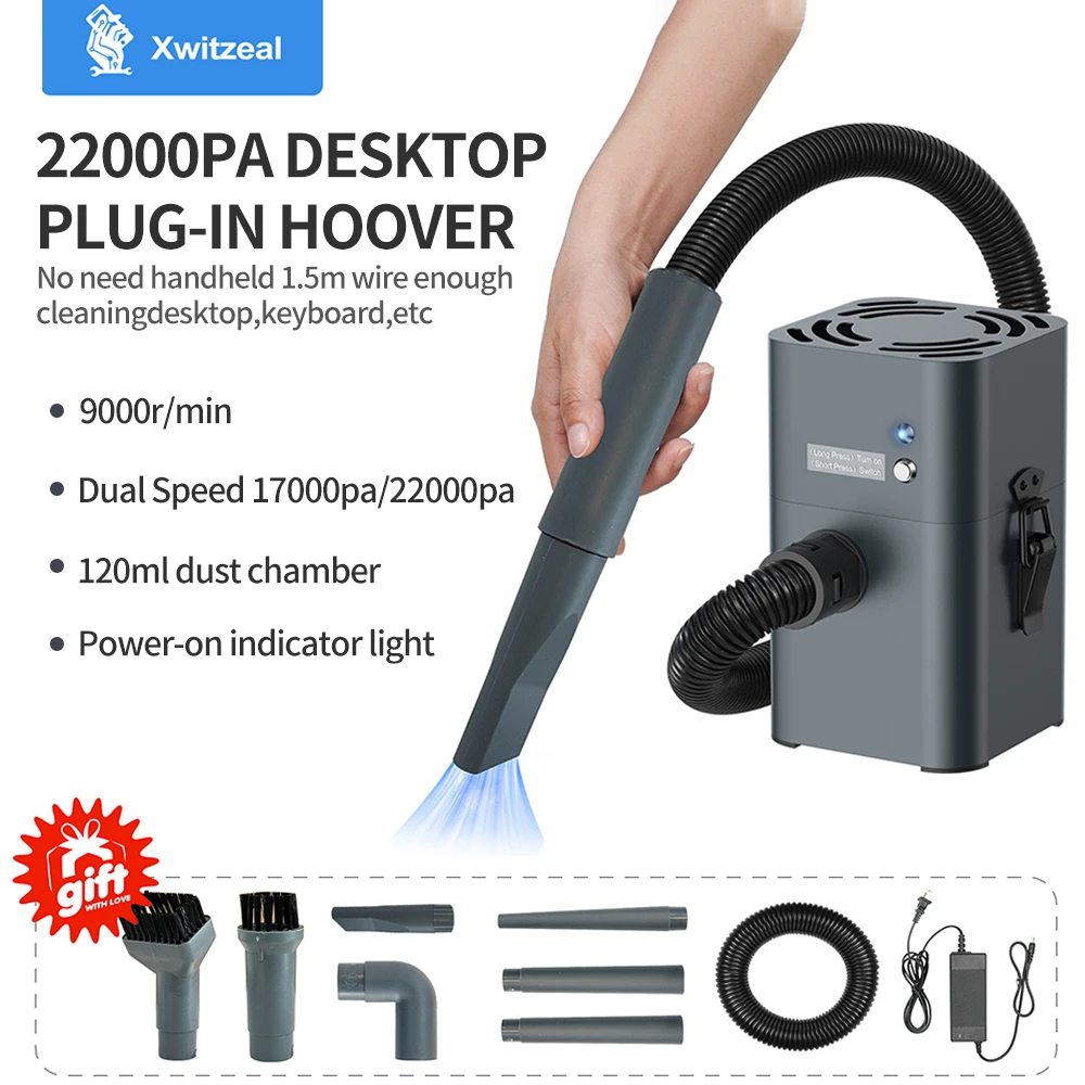 Xwitzeal-aspiradora de escritorio 22000PA, filtración de 6 capas para reparación de teléfonos móviles, teclado, eliminación de polvo, herramienta de limpieza de escritorio