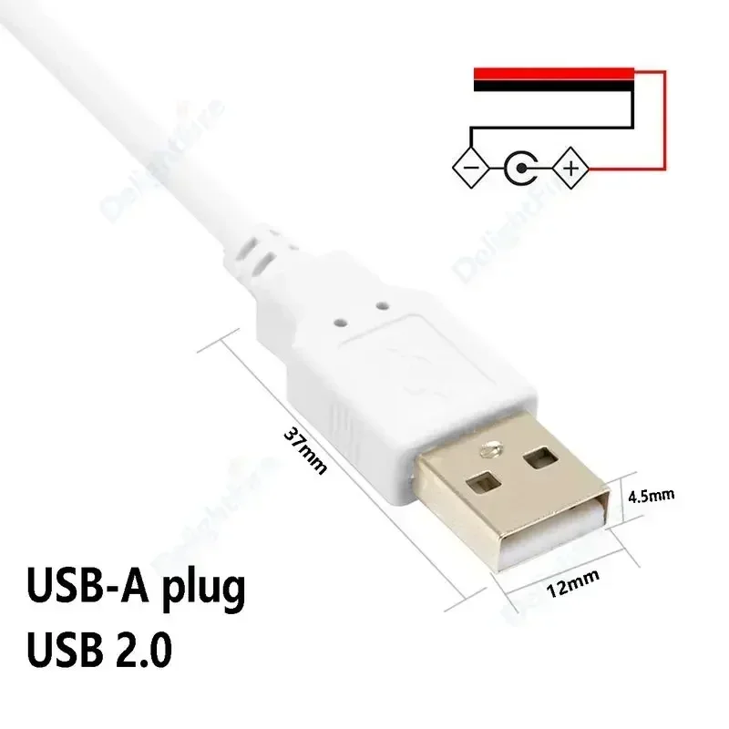 Cable USB Pigtail macho hembra Cable de alimentación pelado conector de repuesto de 12V para tira LED USB reemplazar reparación ventiladores altavoz - imagen 4