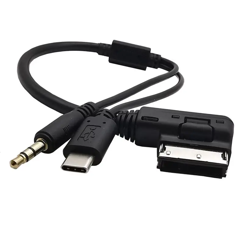 AMI MDI a DC3.5mm Audio estéreo + USB 3,1 Cable tipo C para conectar teléfonos móviles y tabletas Volkswagen Audi 0,3 M - imagen 2
