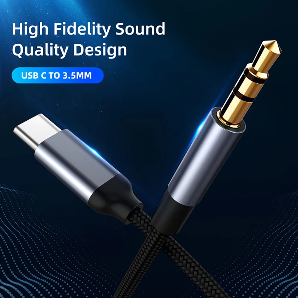Cable de Audio auxiliar tipo C a conector auxiliar de 3,5mm auriculares altavoz adaptador de conector para auriculares Aux de coche para Samsung Xiaomi 14 Pro iPhone 16 Pro - imagen 2
